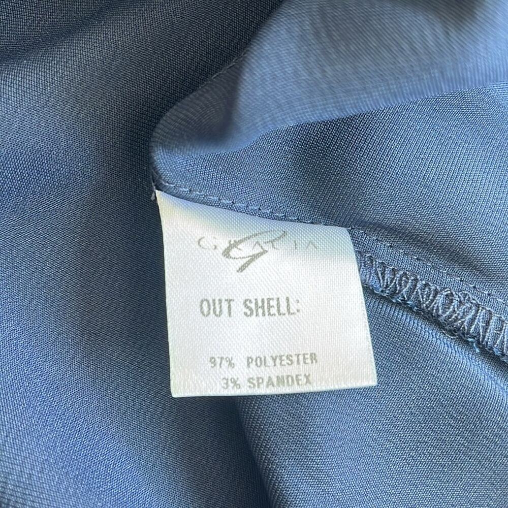 GRACIA Elegant Long Sleeve Blouse in Navy Size L - Picture 5 of 5
